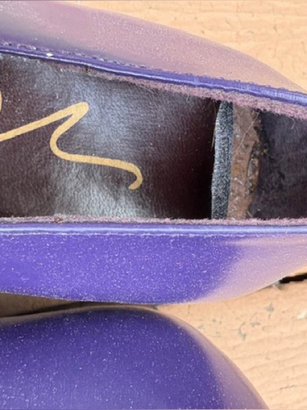 NWOT Purple/Grape Y2K Leather Mary Janes never worn, women’s U.S. size 6.5 - Picture 8 of 11